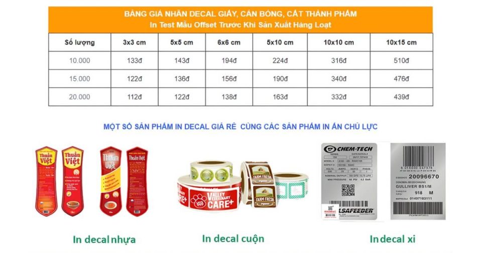 Giá in tem nhãn decal tại tp Hồ Chí Minh - insaigon.net